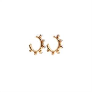 NEW SMITH & CO women's metal huggie earrings in gold